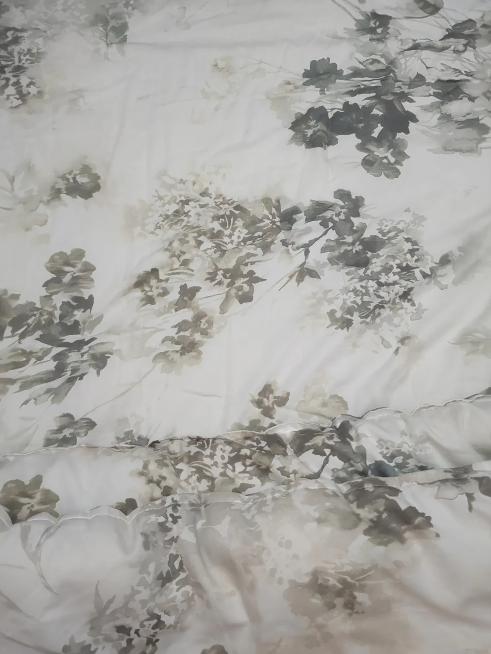 Ralph Lauren Home Retired Gwynne Floral Comforter Queen Gray Beige Ivory Cotton